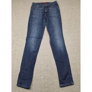 7 For All Mankind Ginger‎ Straight Leg Dark Wash Blue Denim Jeans Womens Size 27